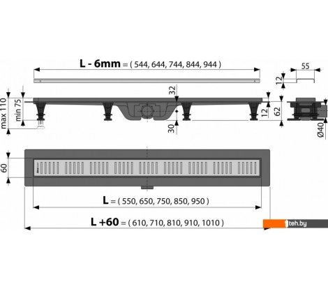  - Сифоны Alcaplast APZ10-950M - APZ10-950M