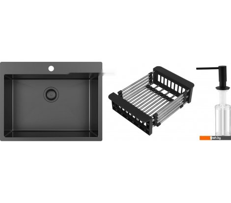  - Кухонные мойки Schtoff Best Premium Black 6050 + коландер KR-1 Black + дозатор SD-1 Black - Best Premium Black 6050 + коландер KR-1 Black + дозатор SD-1 Black