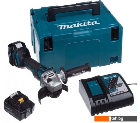  - Угловые шлифмашины (болгарки) Makita DGA504RTJ (с 2-мя АКБ, кейс) - DGA504RTJ (с 2-мя АКБ, кейс)