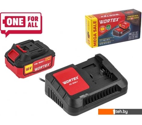  - Аккумуляторы и зарядные устройства для инструмента Wortex 1329412 (18В/4.0 Ah + 18В) - 1329412 (18В/4.0 Ah + 18В)