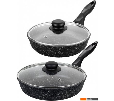 - Сковороды Elan Gallery Гармония вкуса 120219+2 (черный мрамор) - Гармония вкуса 120219+2 (черный мрамор)