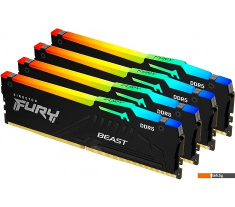  - Оперативная память Kingston FURY Beast RGB 4x16ГБ DDR5 5200 МГц KF552C40BBAK4-64 - FURY Beast RGB 4x16ГБ DDR5 5200 МГц KF552C40BBAK4-64