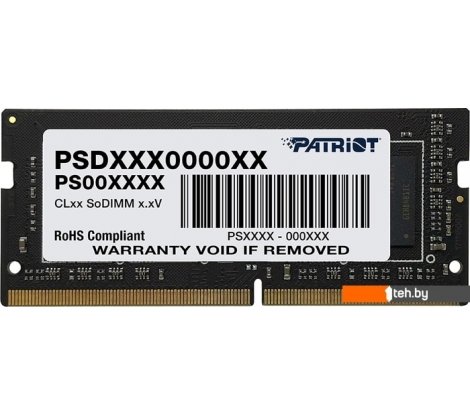  - Оперативная память Patriot Signature Line 16GB DDR4 SODIMM PC4-25600 PSD416G32002S - Signature Line 16GB DDR4 SODIMM PC4-25600 PSD416G32002S