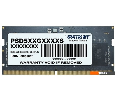  - Оперативная память Patriot Signature Line 16ГБ DDR5 SODIMM 5200 МГц PSD516G520081S - Signature Line 16ГБ DDR5 SODIMM 5200 МГц PSD516G520081S