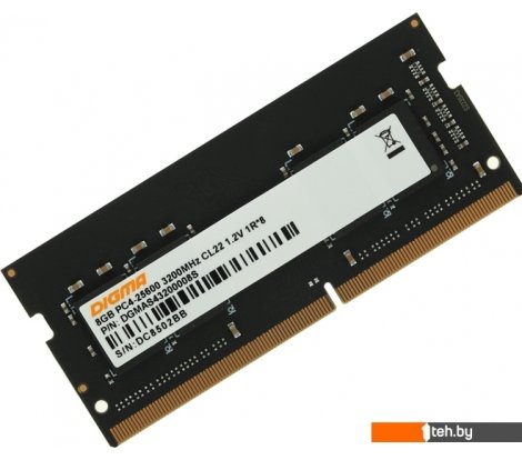  - Оперативная память Digma 8ГБ DDR4 SODIMM 3200 МГц DGMAS43200008S - 8ГБ DDR4 SODIMM 3200 МГц DGMAS43200008S