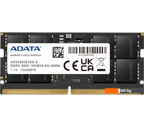 - Оперативная память ADATA 8ГБ DDR5 SODIMM 4800 МГц AD5S48008G-S - 8ГБ DDR5 SODIMM 4800 МГц AD5S48008G-S