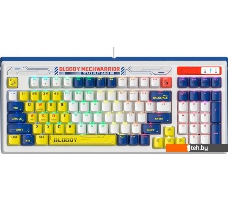  - Клавиатуры A4Tech Bloody B950 (белый/синий, Light Strike Libra Brown) - Bloody B950 (белый/синий, Light Strike Libra Brown)