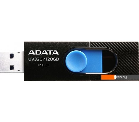  - USB Flash ADATA UV320 128GB (черный/голубой) - UV320 128GB (черный/голубой)