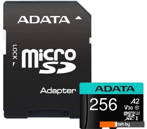  - Карты памяти ADATA Premier Pro AUSDX256GUI3V30SA2-RA1 microSDXC 256GB (с адаптером) - Premier Pro AUSDX256GUI3V30SA2-RA1 microSDXC 256GB (с адаптером)