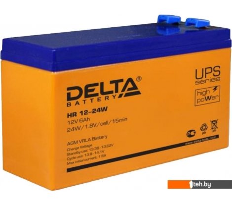 - Аккумуляторы для ИБП Delta HR 12-24W (12В/6 А·ч) - HR 12-24W (12В/6 А·ч)
