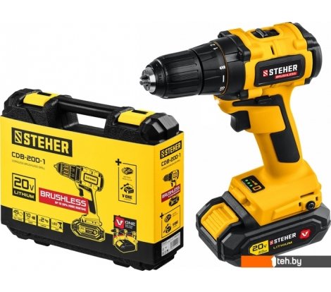  - Шуруповерты, гайковерты, электроотвертки Steher CDB-200-1 (с 1-им АКБ, кейс) - CDB-200-1 (с 1-им АКБ, кейс)