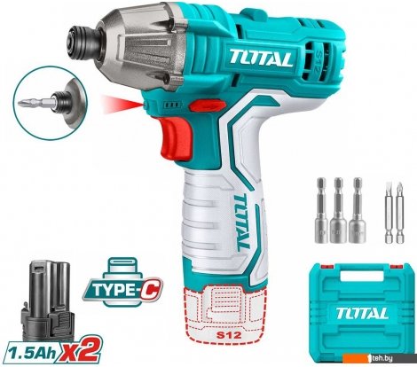  - Шуруповерты, гайковерты, электроотвертки Total TIRLI12015 (с 2-мя АКБ, кейс) - TIRLI12015 (с 2-мя АКБ, кейс)