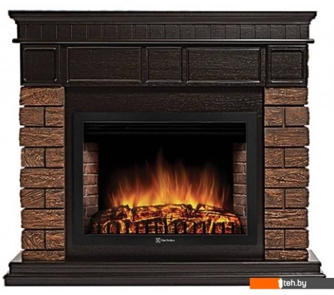  - Электрокамины и биокамины Firelight Bricks Wood 30 (камень темный, шпон венге) - Bricks Wood 30 (камень темный, шпон венге)