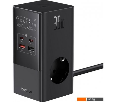  - Зарядные устройства Baseus PowerCombo Tower PowerStrip 3AC2+U2+С 35W CCGAN35-S3ACE - PowerCombo Tower PowerStrip 3AC2+U2+С 35W CCGAN35-S3ACE