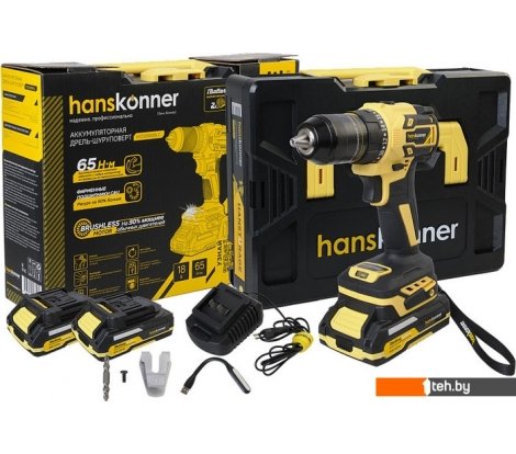 - Шуруповерты, гайковерты, электроотвертки Hanskonner HCD2065BLC (с 2-мя АКБ, кейс) - HCD2065BLC (с 2-мя АКБ, кейс)