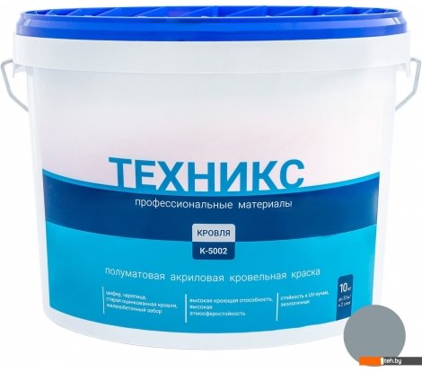 - Краски и эмали Техникс Для кровли К-5002 10 кг (серый) - Для кровли К-5002 10 кг (серый)