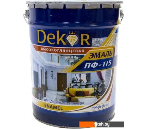 - Краски и эмали Dekor ПФ-115 глянцевая (белый, 20 кг) - ПФ-115 глянцевая (белый, 20 кг)