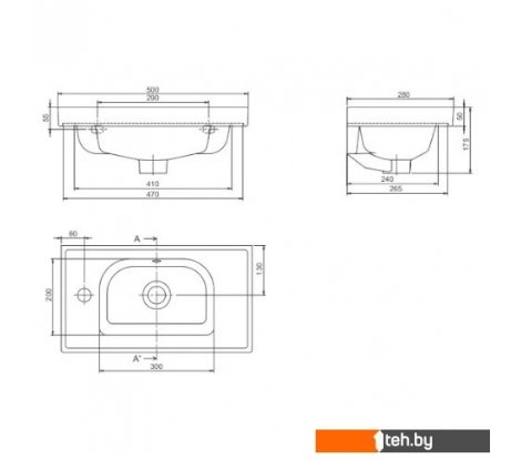  - Умывальники CeraStyle Frame mini VB015F32R00 - Frame mini VB015F32R00