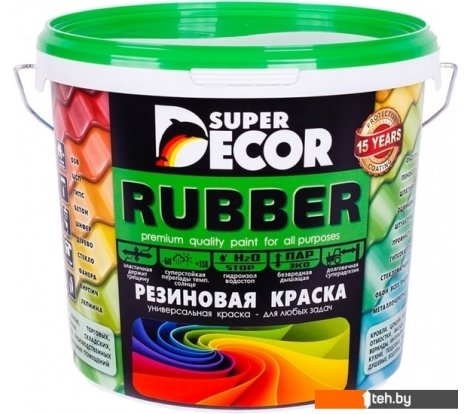  - Краски и эмали Super Decor Rubber 6 кг (№07 балтика) - Rubber 6 кг (№07 балтика)