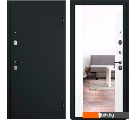  - Металлические двери Guard С зеркалом 96х205 (правая, графитбьянко) - С зеркалом 96х205 (правая, графитбьянко)