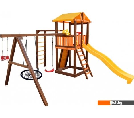  - Детские спортивные комплексы и игровые площадки Perfetto Sport Pitigliano-7 + качели Паутина - Pitigliano-7 + качели Паутина