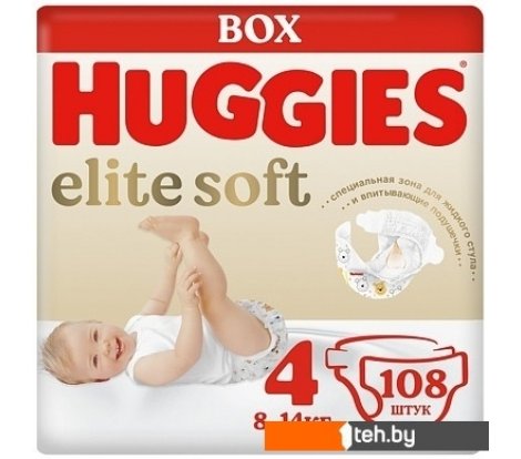  - Детские подгузники Huggies Elite Soft Box 4 (108 шт) - Elite Soft Box 4 (108 шт)