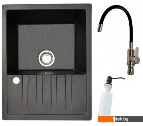 - Кухонные мойки БелЭворс Vega R + смеситель W74004-2 + дозатор L405F (черный) - Vega R + смеситель W74004-2 + дозатор L405F (черный)