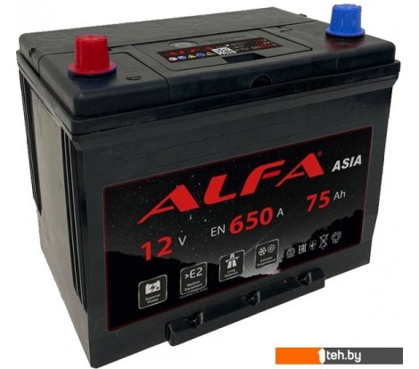  - Автомобильные аккумуляторы ALFA Asia JL 650A (75 А·ч) - Asia JL 650A (75 А·ч)