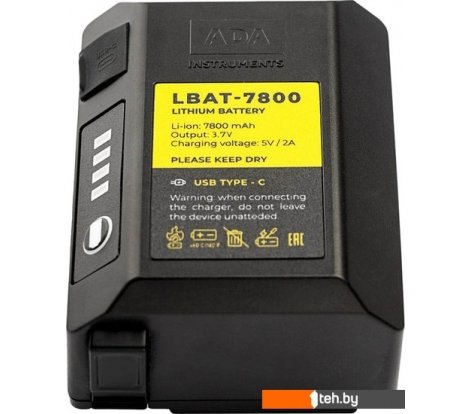  - Аккумуляторы и зарядные устройства для инструмента ADA Instruments LBAT-7800 A00700 (3.7В/7.8 Ач) - LBAT-7800 A00700 (3.7В/7.8 Ач)