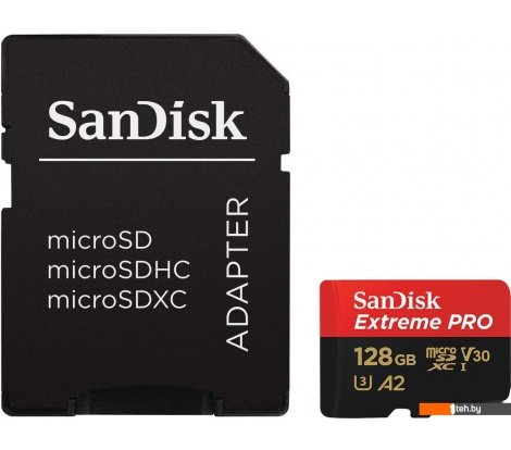  - Карты памяти SanDisk Extreme PRO microSDXC SDSQXCD-128G-GN6MA 128GB (с адаптером) - Extreme PRO microSDXC SDSQXCD-128G-GN6MA 128GB (с адаптером)