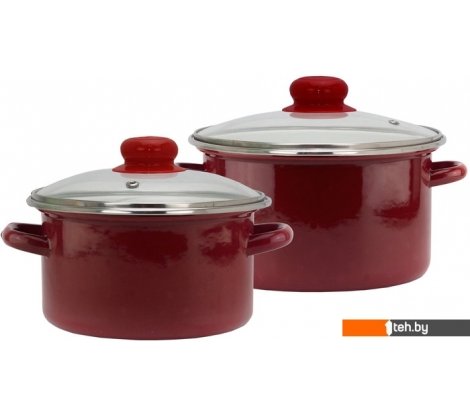  - Кастрюли Эмаль 9С-202 (бордовый) - 9С-202 (бордовый)