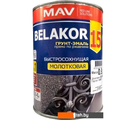  - Краски и эмали MAV Belakor-15 молотковая 1 л (шоколадный) - Belakor-15 молотковая 1 л (шоколадный)