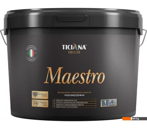  - Краски и эмали Ticiana Deluxe Maestro перламутр 0.9 л (серебристый) - Deluxe Maestro перламутр 0.9 л (серебристый)