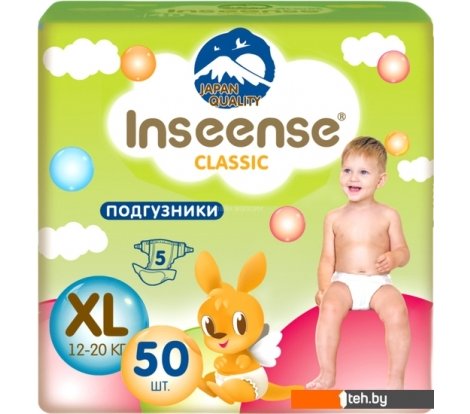  - Детские подгузники Inseense Classic Plus XL 12-20 кг InsCXL50Lime (50 шт) - Classic Plus XL 12-20 кг InsCXL50Lime (50 шт)