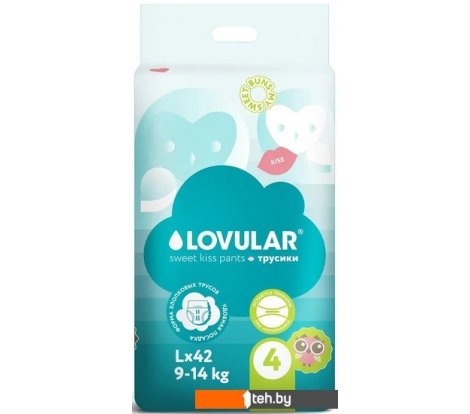  - Детские подгузники Lovular Sweet Kiss L 9-14 кг (42 шт) - Sweet Kiss L 9-14 кг (42 шт)