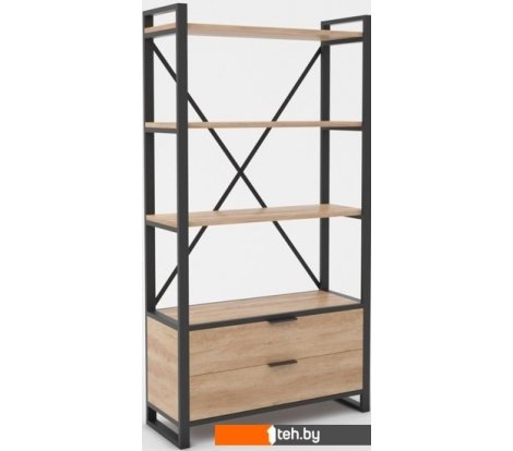  - Полки, стеллажи, системы хранения Hype Mebel Стандарт Люкс 80x170 (черный/дуб галифакс натуральный) - Стандарт Люкс 80x170 (черный/дуб галифакс натуральный)