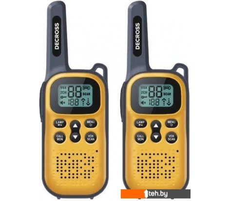 - Портативные радиостанции Decross DC43 (2шт, желтый) - DC43 (2шт, желтый)