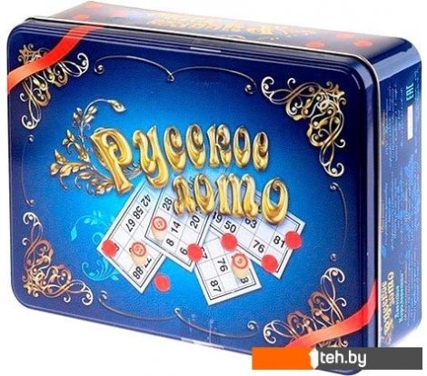  - Настольные игры Десятое королевство Русское лото в жестяной коробке Синий ларец 01780 - Русское лото в жестяной коробке Синий ларец 01780