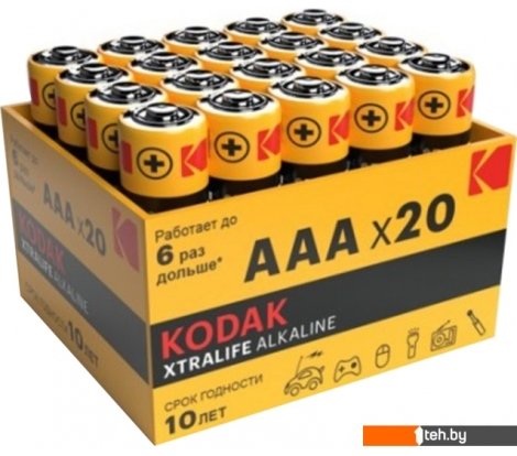  - Батарейки, аккумуляторы, зарядные Kodak LR03-20 bulk Xtralife Alkaline 20 шт - LR03-20 bulk Xtralife Alkaline 20 шт
