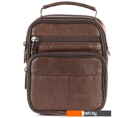  - Женские и мужские сумки Poshete 252-1001-1-DBW (темно-коричневый) - 252-1001-1-DBW (темно-коричневый)