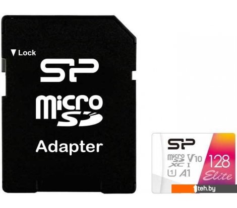 - Карты памяти Silicon-Power Elite microSDXC SP128GBSTXBV1V20SP 128GB (с адаптером) - Elite microSDXC SP128GBSTXBV1V20SP 128GB (с адаптером)