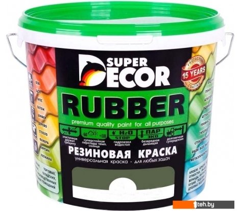 - Краски и эмали Super Decor Резиновая 12 кг (№14 изумруд) - Резиновая 12 кг (№14 изумруд)