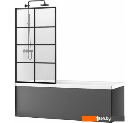  - Шторки и карнизы для ванн и поддонов Rea Lagos-1 Fix 70 (черный/прозрачное стекло) - Lagos-1 Fix 70 (черный/прозрачное стекло)