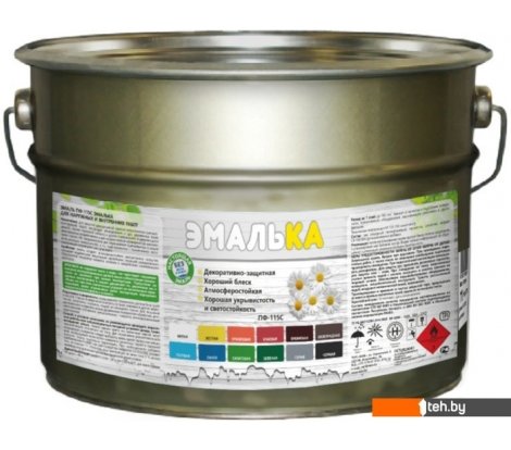  - Краски и эмали Эмалька ПФ-115 С 10 л (синий) - ПФ-115 С 10 л (синий)