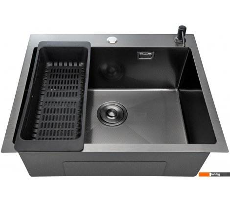 - Кухонные мойки Stellar Decor S7050NB-D (нано черный) - Decor S7050NB-D (нано черный)