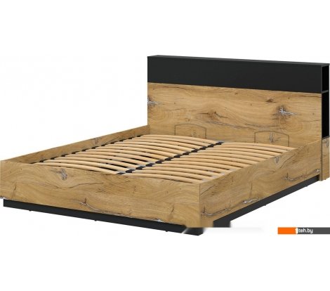  - Кровати Интерлиния Quartz QZ-К160 с ПМ (дуб нокс/черный) - Quartz QZ-К160 с ПМ (дуб нокс/черный)