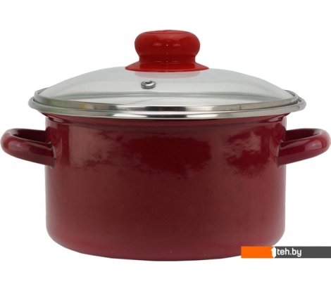  - Кастрюли Эмаль 06-Б1614С (бордовый) - 06-Б1614С (бордовый)