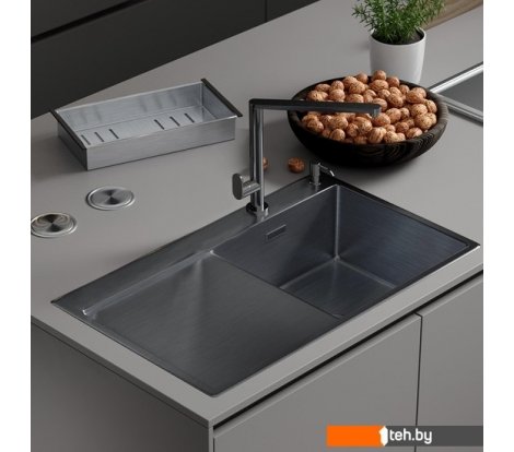  - Кухонные мойки Roxen Vespa 560230-70RB PVD графит (с коландером и дозатором) - Vespa 560230-70RB PVD графит (с коландером и дозатором)