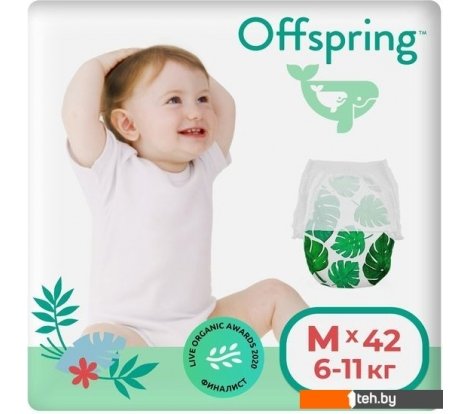  - Детские подгузники Offspring M 6-11кг Тропики (42 шт) - M 6-11кг Тропики (42 шт)