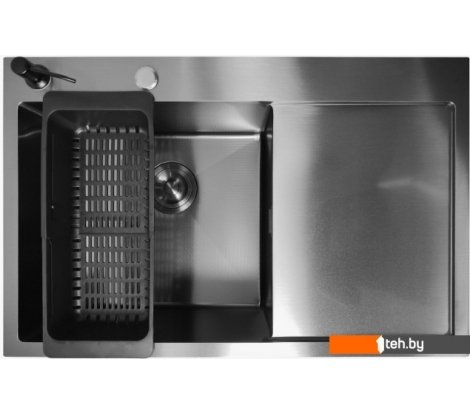  - Кухонные мойки Stellar Decor S7850NB-L-D (нано черный) - Decor S7850NB-L-D (нано черный)